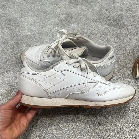 Reebok Classic White Leather Sneakers size 7.5 good used condition. 80s - Picture 3 of 14